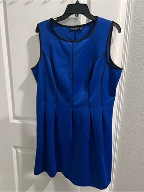 APT 9 Royal Blue Sleeveless Pleated Fit-and-Flare Dress